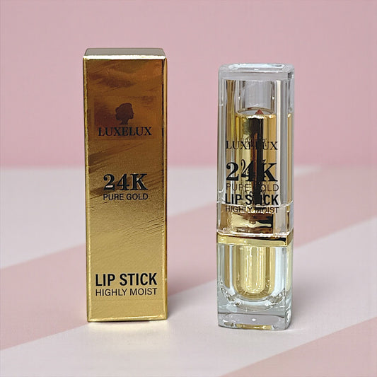 LUXELUX Pomadka do ust 24K Pure Gold – transparentna, zmieniająca kolor z drobinkami złota