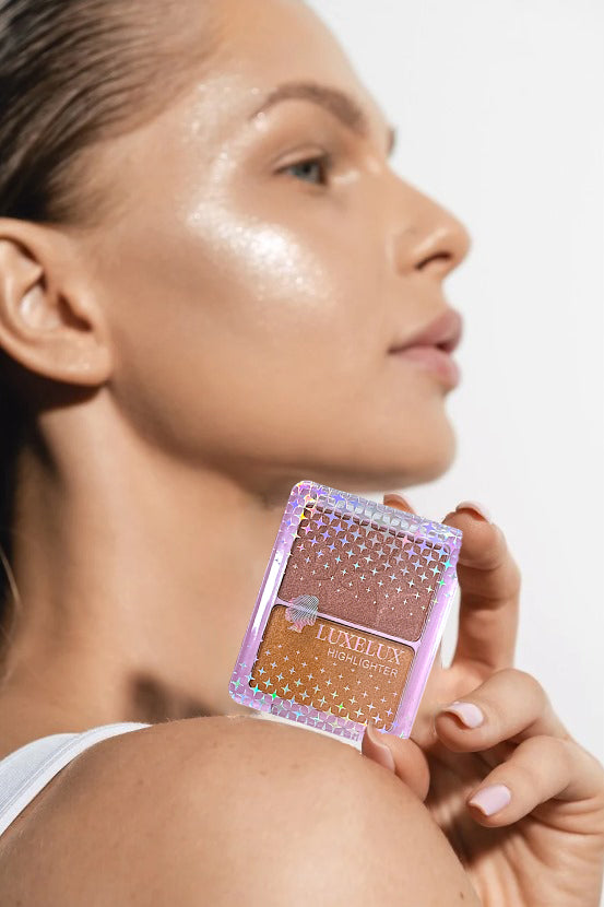 LUXELUX Rozświetlacz do twarzy Duo Highlighter 2 kolory – 7g