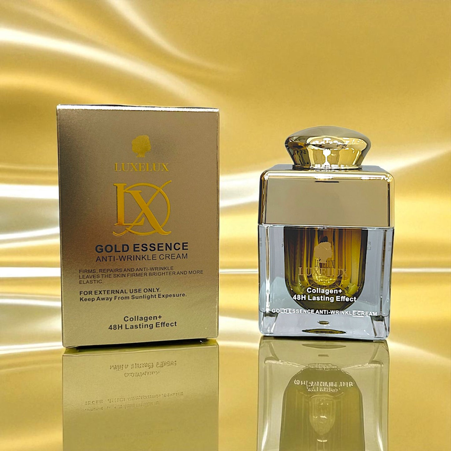 💛 LUXELUX Gold Essence Collagen+ 48H Lasting Effect – Krem do twarzy (Anti-Wrinkle Cream)