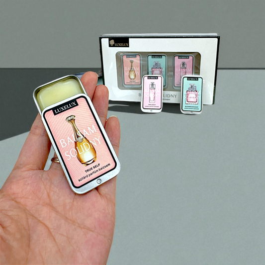 LUXELUX – Zestaw 3 damskich perfumowanych balsamów w sztyfcie W eleganckim opakowaniu prezentowym