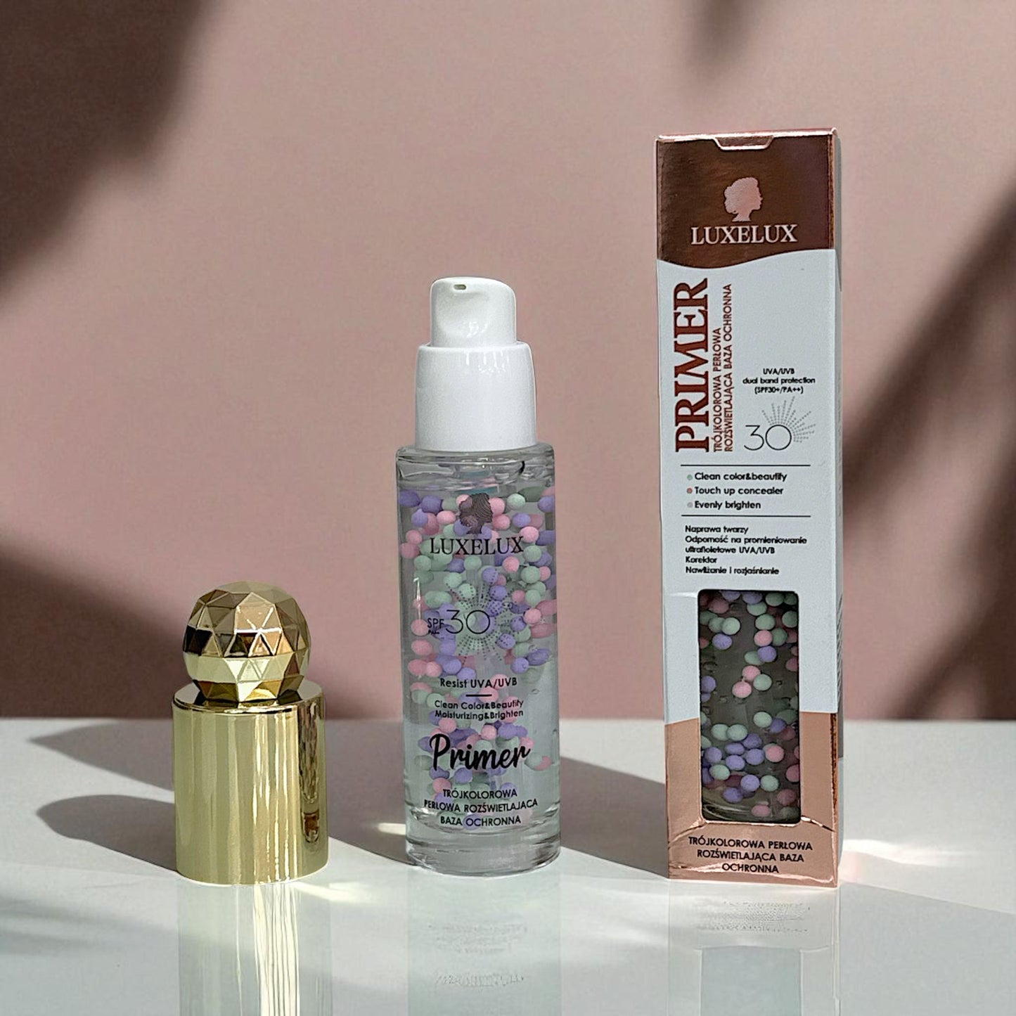 LUXELUX Baza Pod Makijaż z Kolorowymi Perełkami – 30ml