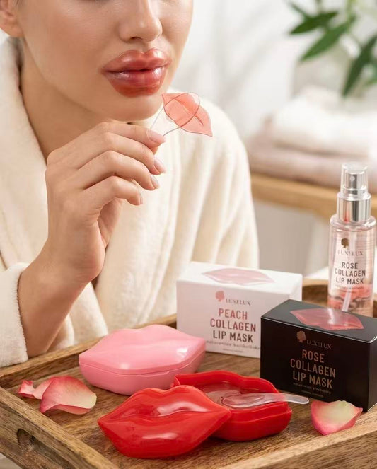 LUXELUX Różana kolagenowa maska do ust