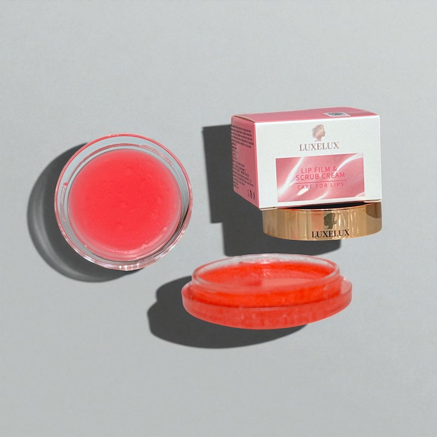 🍓 Truskawkowy peeling do ust + maseczka 2 w 1 LUXELUX | 6g peeling + 4,5g maseczka do ust