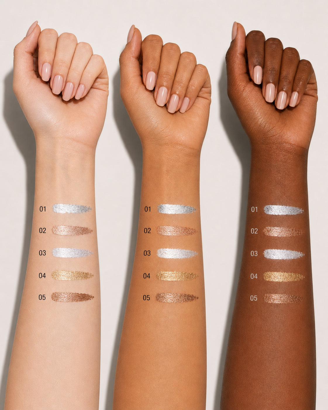 LUXELUX Liquid Eyeshadow 01 – srebrny płynny cień do powiek z efektem blasku 5 ml