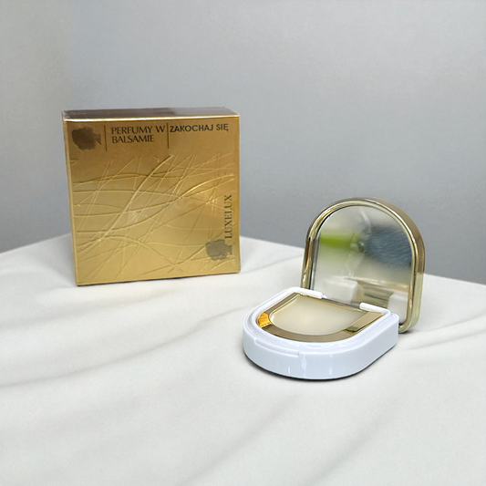 Zapachy balsamów z feromonami LUXELUX – ZAKOCHAJ SIĘ (z lusterkiem, złote opakowanie) Poczuj magię przyciągania – zakochaj się w sobie na nowo