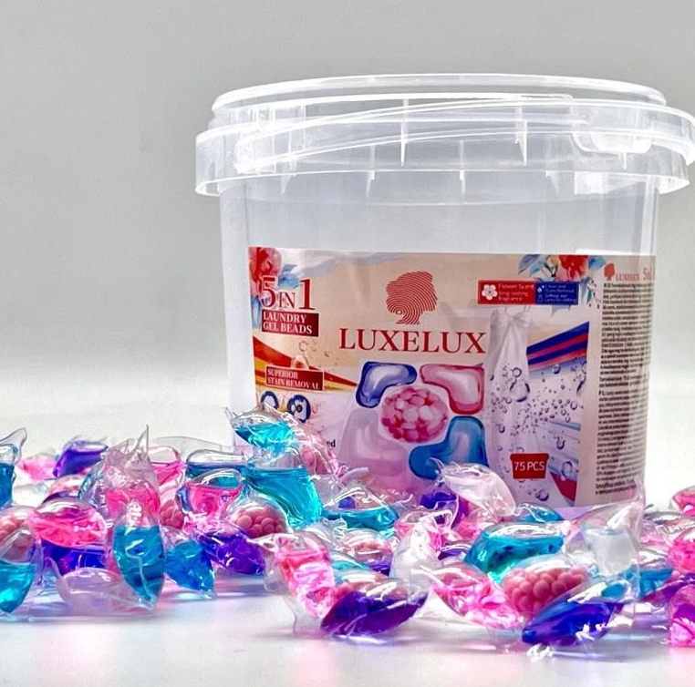 Luxelux Kapsułki do prania 5w1 (75 szt.) – Pojemnik Perfumowany zapach • Pięciokomorowa formuła • Długotrwała świeżośćdługotrwałą świeżością (Copy)