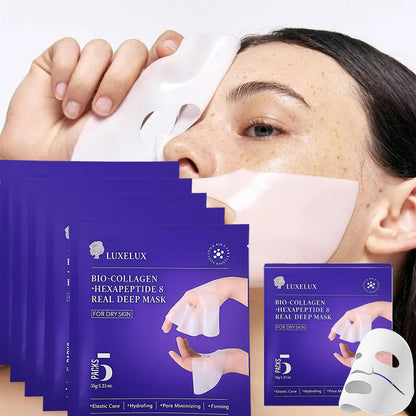 Kolagenowa maska żelowa LUXELUX z Bio-Kolagenem i Heksapeptydem-8 (5 x 35 g)