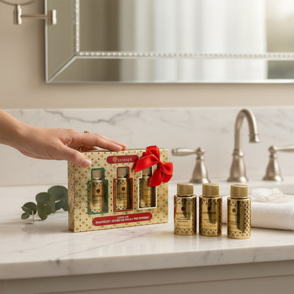✨ LUXELUX Złoty Zestaw Podróżny – Edycja Świąteczna 50 ml