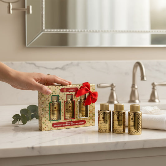 ✨ LUXELUX Złoty Zestaw Podróżny – Edycja Świąteczna 50 ml