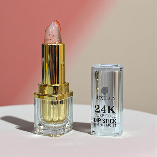 LUXELUX Pomadka do ust 24K Pure Gold – transparentna, zmieniająca kolor z drobinkami złota