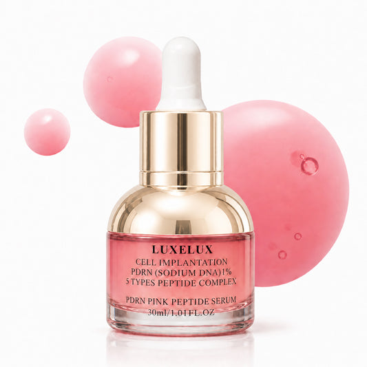 LUXELUX PDRN PINK PEPTIDE SERUM  LUXELUX Luksusowe serum z PDRN i różowymi peptydami 30 ml