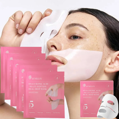 LUXELUX Kolagenowa maska żelowa z Bio-Kolagenem i Heksapeptydem-8 – głębokie nawilżenie (5 x 35 g)