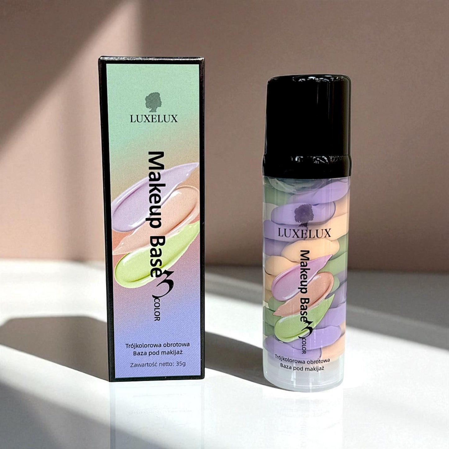 LUXELUX Trójkolorowa Obracająca się Baza Pod Makijaż – 35g