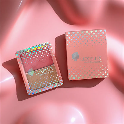💗 LUXELUX Mineral Blush Duo – Róż i Puder 2 w 1  Delikatny efekt, piękne wykończenie | 7g