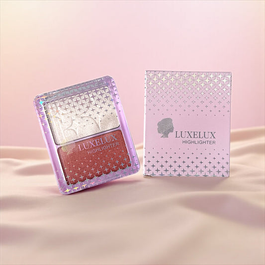 LUXELUX Rozświetlacz do twarzy Duo Highlighter 2 kolory – 7g
