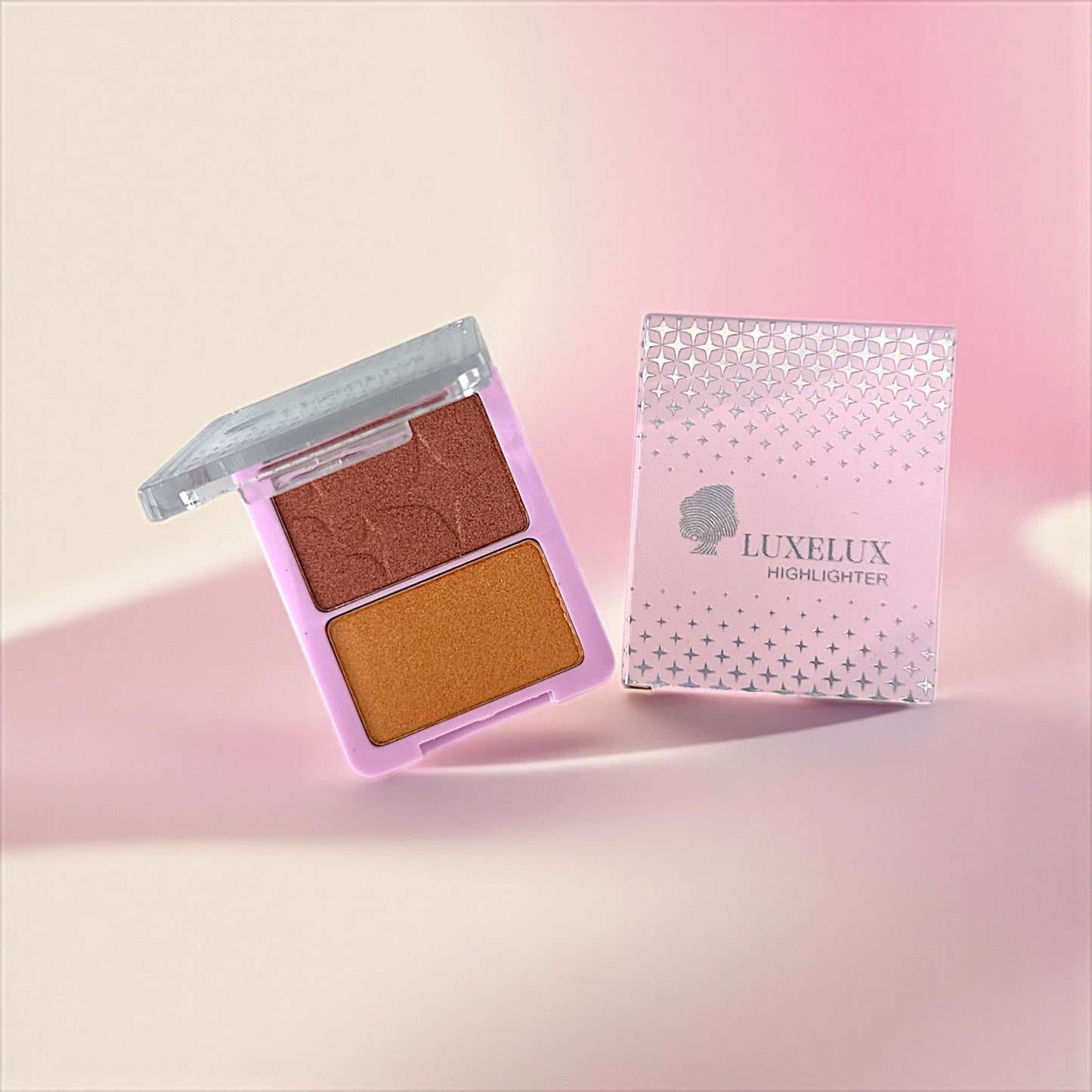 LUXELUX Rozświetlacz do twarzy Duo Highlighter 2 kolory – 7g