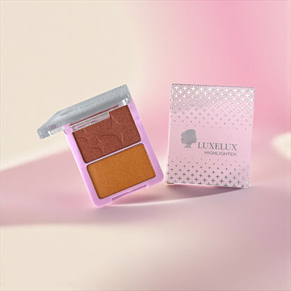 LUXELUX Rozświetlacz do twarzy Duo Highlighter 2 kolory – 7g