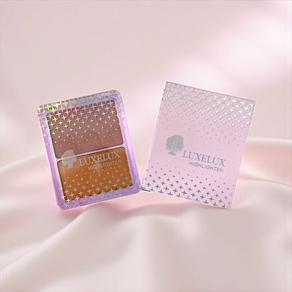 LUXELUX Rozświetlacz do twarzy Duo Highlighter 2 kolory – 7g