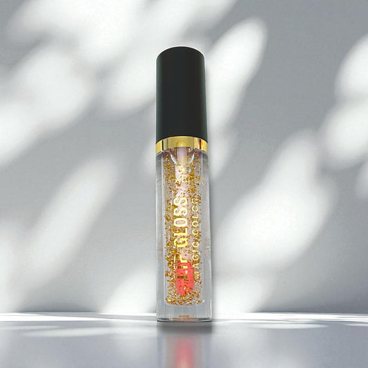 LUXELUX Olejek do Ust z Płatkami Złota – Transparentny, Termoaktywny, 5 ml