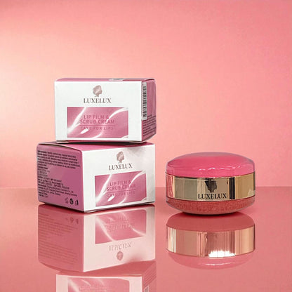 🍓 Truskawkowy peeling do ust + maseczka 2 w 1  LUXELUX | 6g peeling + 4,5g maseczka do ust