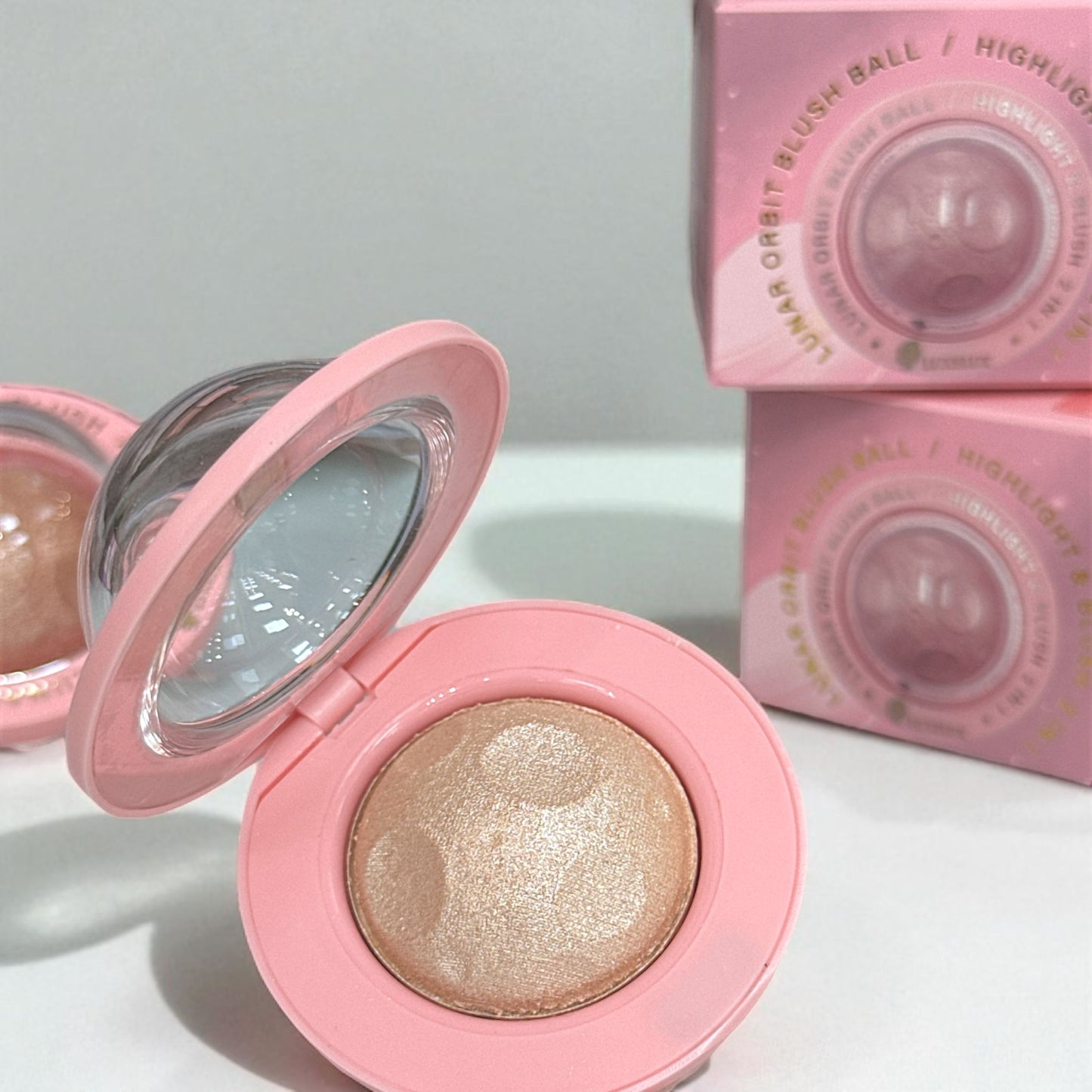🌙 LUXELUX Luna Orbit Blush Ball – Róż + Rozświetlacz + Cień 3 w 1  Magnetyczna kulka z potrójnym efektem | 7g