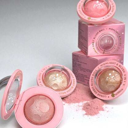 🌙 LUXELUX Luna Orbit Blush Ball – Róż + Rozświetlacz + Cień 3 w 1  Magnetyczna kulka z potrójnym efektem | 7g