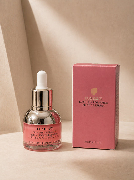 LUXELUX PDRN PINK PEPTIDE SERUM  LUXELUX Luksusowe serum z PDRN i różowymi peptydami 30 ml