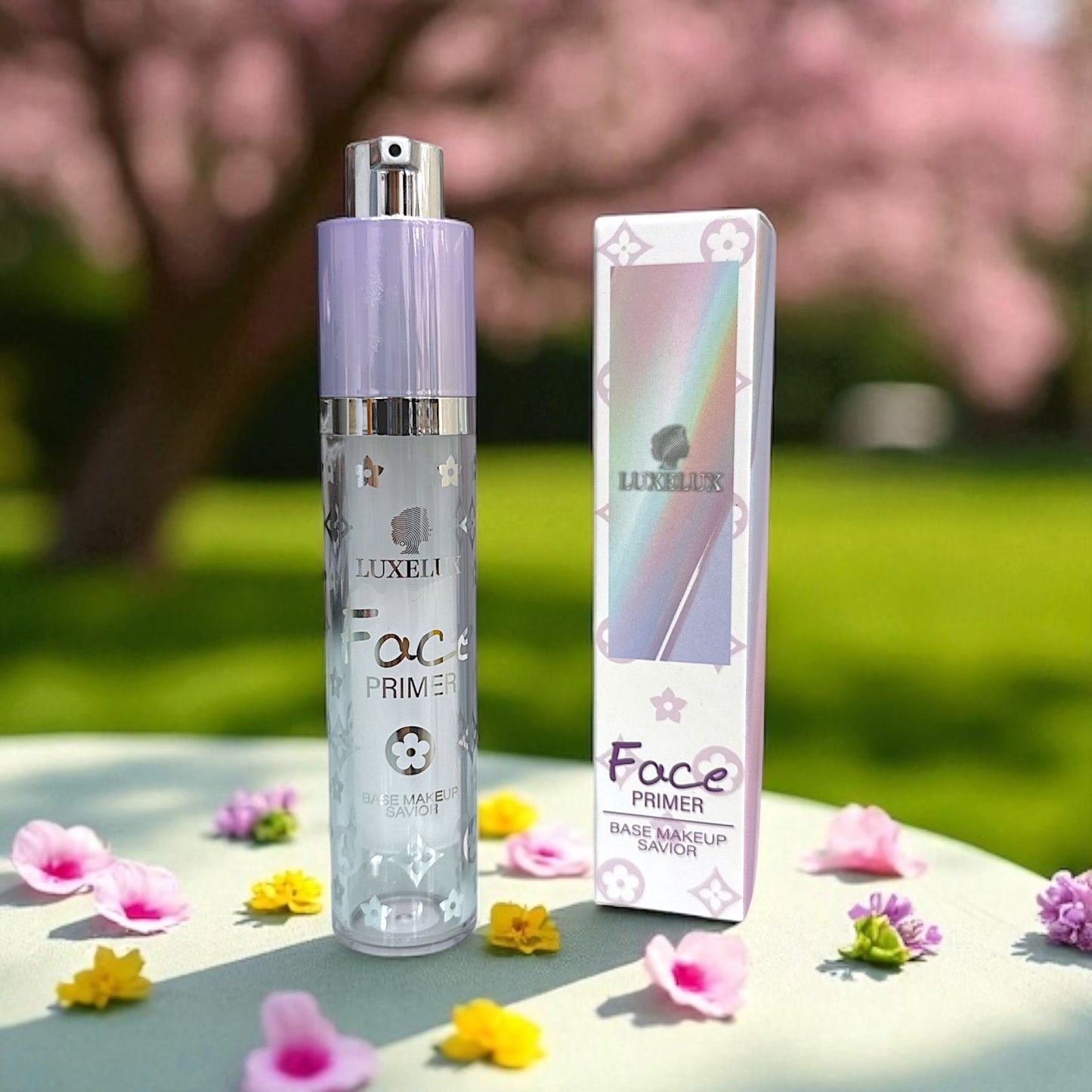 LUXELUX Baza Pod Makijaż 12ml – Wysokie Nawilżenie, Obrotowa Pompka, Wygodna w Podróży